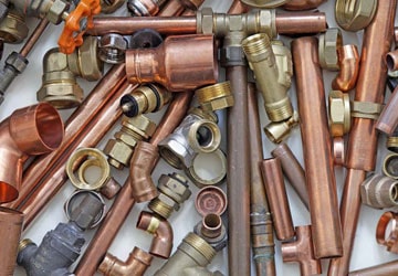 Plumbing supplies - copper pipes and fittings