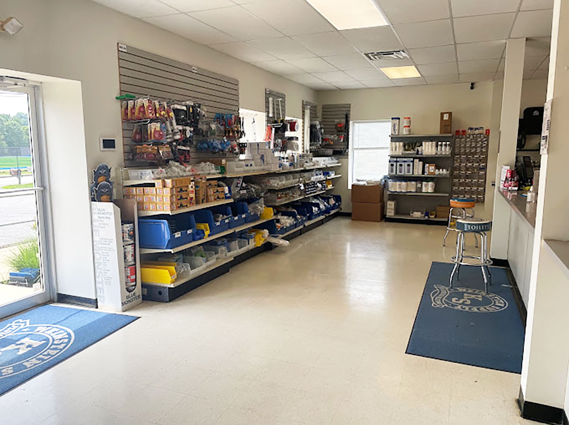 Weinstein Plumbing Supply Kennett Square PA interior shot showing full plumbing product shelves