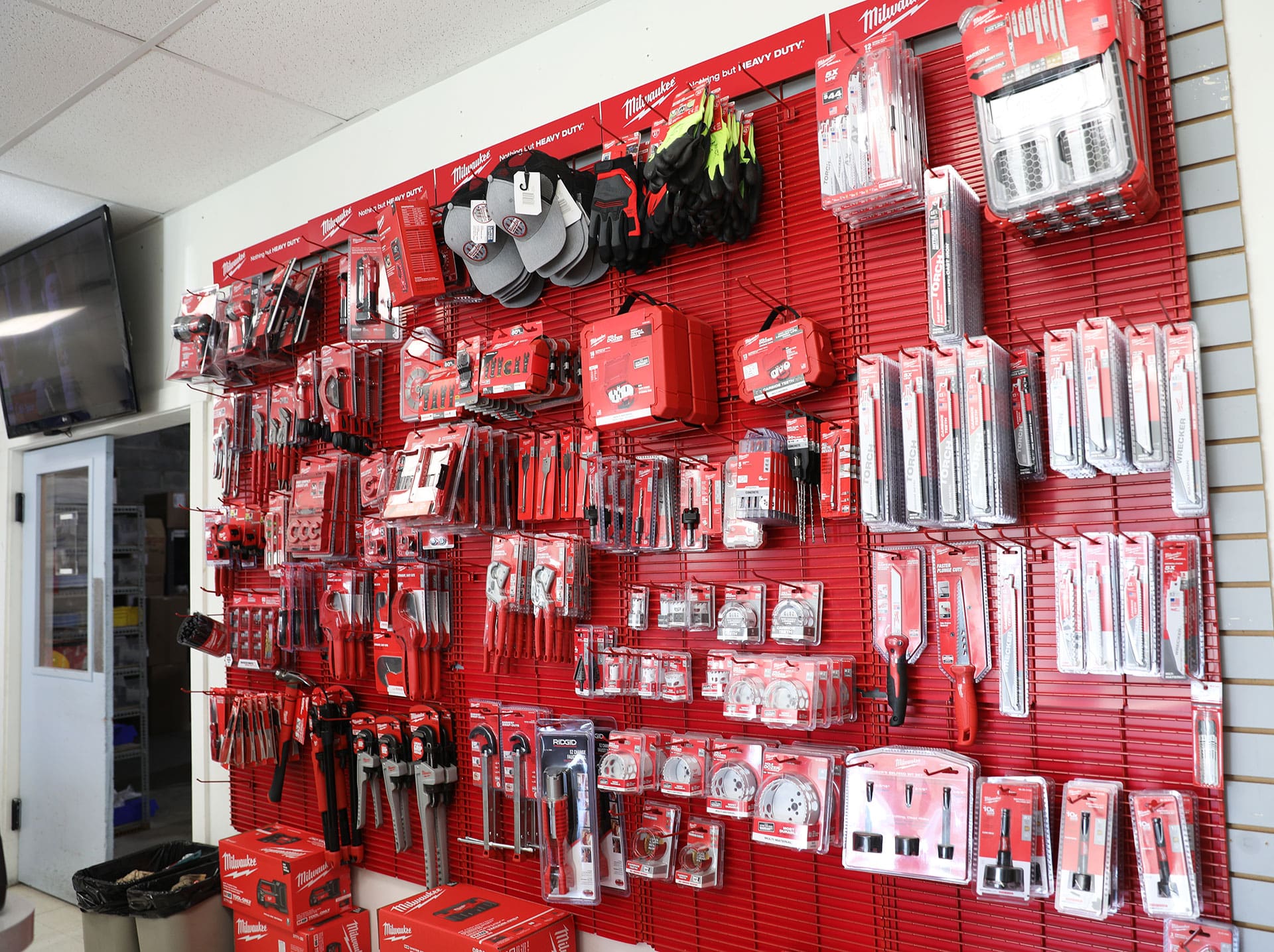 Milwaukee tools on display at Weinstein Plumbing Supply Kennett Square PA