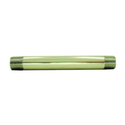 Braxton Harris TBN12-3CP-LF 1/2 MPT X 3 Threaded Brass Nipple - Chrome Plated - Lead Free