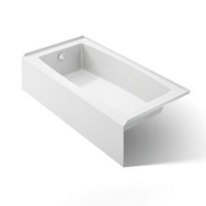KOHLER K-26109-LA-0 WHITE ENTITY ACRYLIC ALCOVE LEFT HAND BATHTUB 60X30X153/4 WITH INTEGRAL FLANGE KOHLER K-26109-LA-0 WHITE ENTITY ACRYLIC ALCOVE LEFT HAND BATHTUB 60X30X153/4 WITH INTEGRAL FLANGE