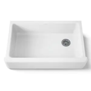 Kohler 6489-0 Whitehaven White 35 3/4 x 21 9/16in Single Basin Undermount Enameled Cast Iron Kitchen Sink Kohler 6489-0 Whitehaven White 35 3/4 x 21 9/16in Single Basin Undermount Enameled Cast Iron Kitchen Sink